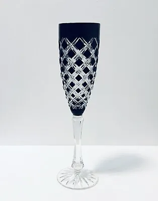1 Ajka Faberge Athenee Black Onyx Cut To Clear Crystal Champagne Flute • $70