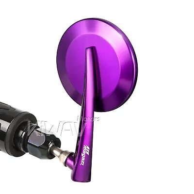 Bar End LEFT Mirror X1 Round Purple For Some Aprilia W/ Threaded OEM Handlebar • $55.50