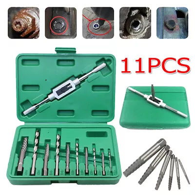 11pcs Screw Extractor Drill Bit Kit Damaged Removal Broken Bolts Fastners Set • £8.49