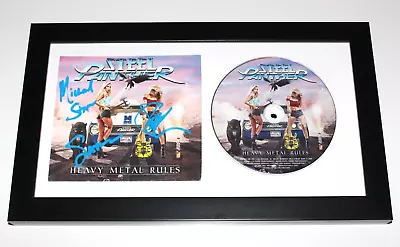 STEEL PANTHER BAND SIGNED FRAMED 'HEAVY METAL RULES' CD COVER ALBUM COA X3 • $122.99