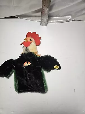 Vintage 1968 Steiff Rooster Puppet 6721/18 Mohair Felt Comb Plastic Beak Button • $100