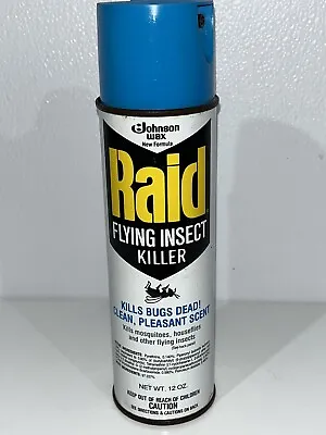 Vintage Advertising 1984 Raid Flying Insect Killer Spray  Can 12 Oz. Johnson Wax • $9