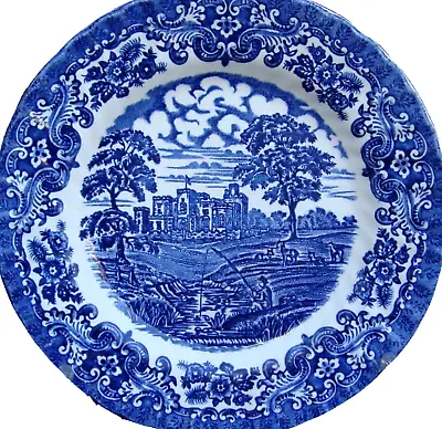British Anchor  Olde Country Castles  Blue Bread / Side Plate (7 7/8 ) • £3