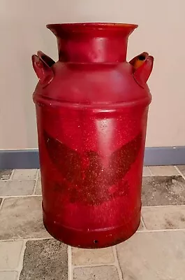 Antique Red Eagle Decal 24  Metal Milk Jug • $85