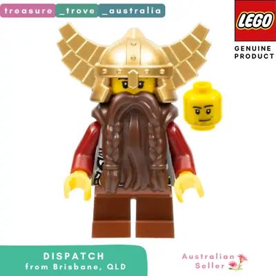 LEGO® Minifigure + Shield + Weapon - Castle Fantasy Era Dwarf Cas356 7036 *RARE* • $19