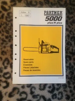 £14 • Buy Partner 5000  Vintage Chainsaw Foldup Diagrammatic Spares Listing