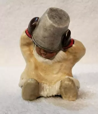 C. Alan Johnson Alaska Native American Eskimo Boy Bucket On Head Figurine 1962 • $29.99