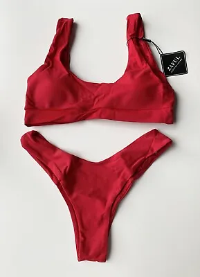 Zaful Womens Red Top & Bottoms Swimwear Bikini Set Beach Pool BNWT - 12 • £14