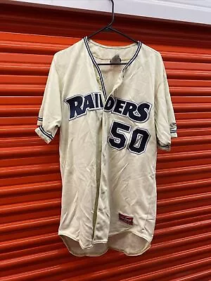 Vintage RAIDERS Rawlings Baseball Jersey Mens Size 44 Number 50 Good Condition • $38.99