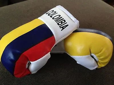 COLOMBIA COLOMBIAN FLAG Mini Boxing Gloves Ornaments BRAND NEW • $5.47