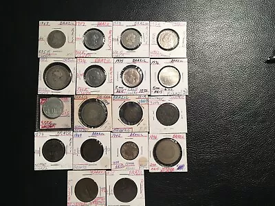 18 Brazilian Coins Old Collection 9 Coins Are Silver Great Deal • $175