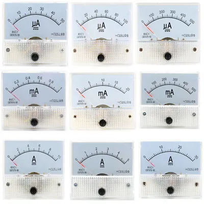 DC 50uA 1mA 20mA 30A 85C1 Class 2.5 Analog Amp Panel Meter Gauge Current Ammeter • $86.09