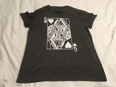 = Queen Of Hearts Playing Card T Shirt Sz Women's  Tee #171 • £11.58