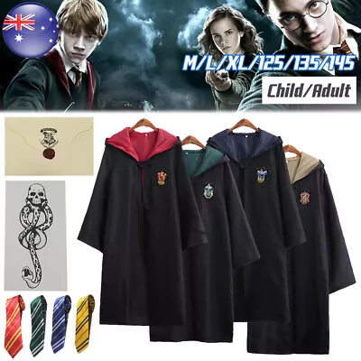 Harry Potter Gryffindor Robe Hogwarts Slytherin Cosplay Cloak Adult/Kids Costume • $29.99