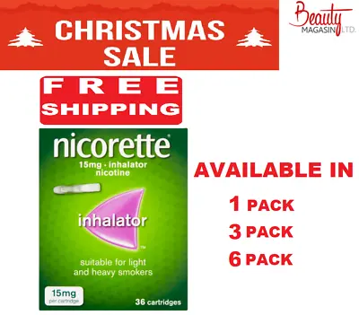 Nicorette Inhalator 15 Mg 36 Cartridges (Stop Smoking Aid) - FREE SHIPPING • $237.99