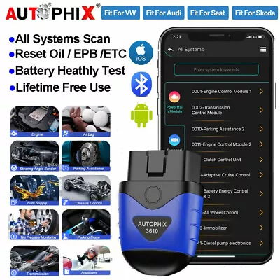 Car Code Reader All Systems OBD2 Scanner Diagnostic Tool Oil Reset EPB Reset ABS • £49