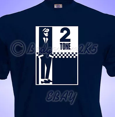2 TONE Two Tone Soul SKA Mod SCOOTER Mens Cotton T-Shirt Madness Specials Music • £11.95