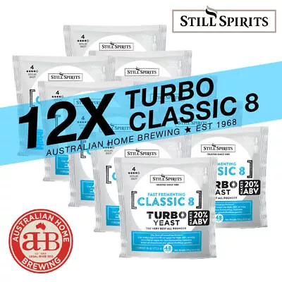 12 PACK Still Spirits Turbo Classic 8 Yeast  Home Brew Spirit Turbo Yeast   • $114.90