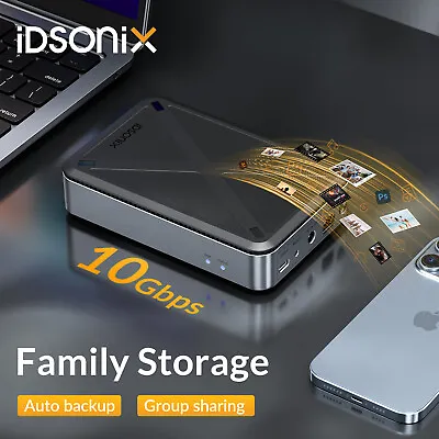 IDSONIX Network Attached Storage NAS 2.5  3.5  Inch HHD Enclosure 8 TB 20 TB • £65.99