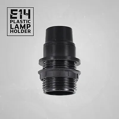 E14 Plastic Black Bulb Holders Sockets Edison Screw Lamp Base Holder Socket UK • £5.29