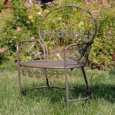 Curvy Outdoor Metal Garden Furniture With Fleur-de-lis Design  La Rochelle  • $259.95