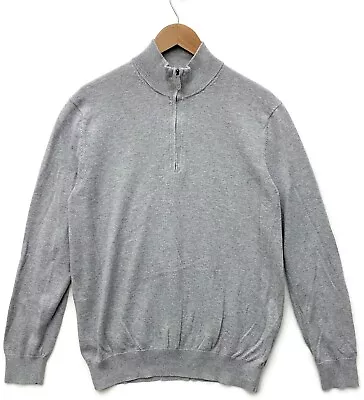 Vineyard Vines Boathouse Tipped 1/4 Zip Mens Medium Cashmere Sweater M Gray $158 • $37.40