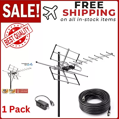 PBD Outdoor Digital Amplified Yagi HDTV Antenna Built-in High Gain And Low Nois • $49.79