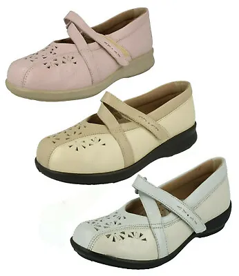 Ladies Easy B Leather Riptape Strap Wide Fitting Shoes : Perth • £19.99