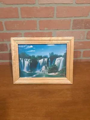Vintage Light And Motion Framed Picture Of Waterfall  • $30