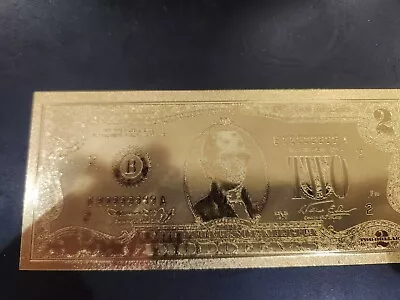 $2 Dollar Bill Federal Reserve Banknote  24K Gold  • $19.99