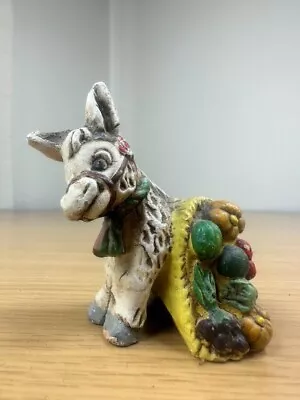 Vintage Ceramic Handmade Donkey With Fruit Figurine • $14.91