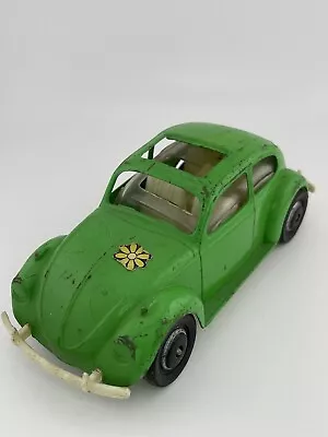 Hubbley Diecast VW Beetle Hippy Love Bug Green - Vintage 60's Flower Power • $19.99