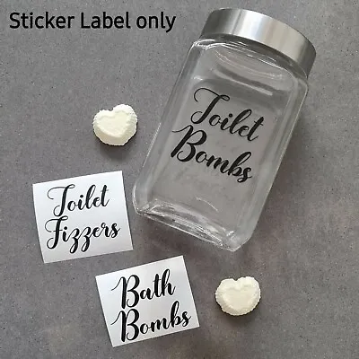£1.95 • Buy Sticker Label For Bathroom Decor Glass Jars-Tins-Storage Boxes-Box-Tubs DIY Gift