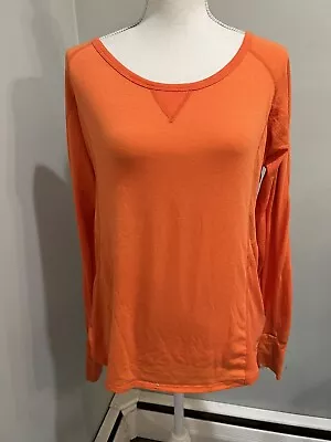 Marmot Womens Top Tee Running Exercise Orange Long Sleeve Large • £14.45