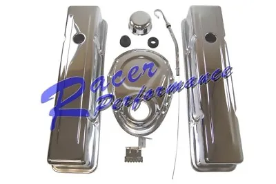 SBC Chevy Chrome Engine Dress Up Kit W/ Tall Valve Covers - 283 305 327 350 400 • $141.55