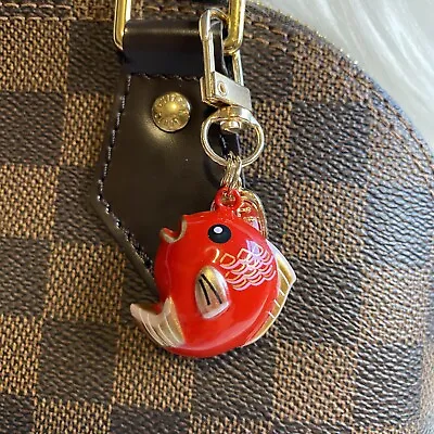 Japan Maneki Neko Lucky Cat Koi Fish Keychain Bag Charm Chime Bell Good Luck • $12.99