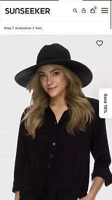 Women’s Sun Hat Sun Seeker Cuban Black Hat • $9