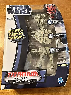 Titanium Micro Star Wars 3 Pk Luke Snowspeeder Millenium Falcon AT-AT 2012 NIB • $15