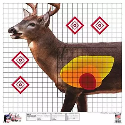 Products 25  X 25  Whitetail Deer Sight-in Target 5 Pack Multi One Size • $19.04