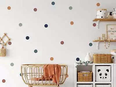 80 Boho Chic Rounded Polka Dot Wall Sticker Decals Nursery Wall Stickers Child • £8.99