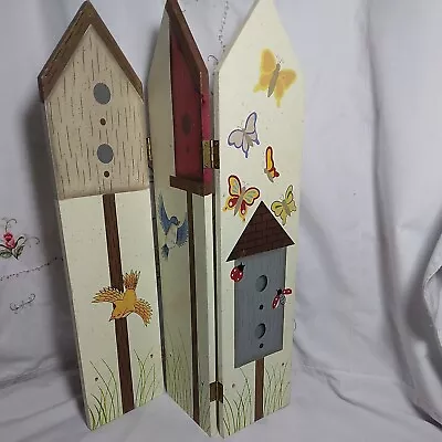 Birds Butterflies Bees Ladybug - Trifold Birdhouse Mini Folding Wood Art • $19.99