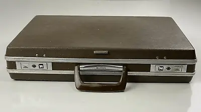 Vintage Platt Briefcase Attache Accordion File Hardsided Case MCM 18.5in Brown • $29.32