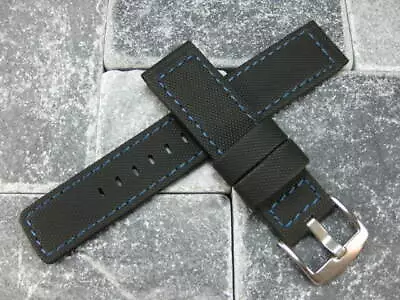 20mm PVC Composite Rubber Band Black Diver Watch Strap For OMEGA Maratac Blue • $29.94