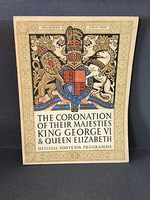 Vintage 1937 Coronation Of King George V1 & Queen Elizabeth Souvenir Programme • £5.99