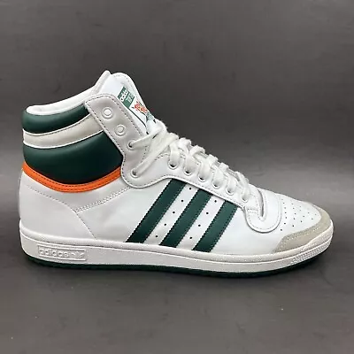 Adidas Originals Top Ten High Miami Hurricanes White Green EF2516 Men’s Size 10 • $62.99