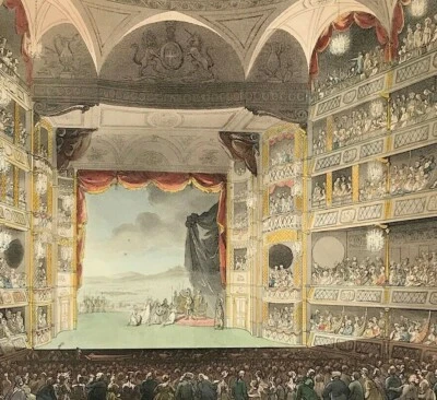 £103 • Buy Drury Lane Theatre London 1809 Ackermann Microcosm  Rowlandson Pugin Print 