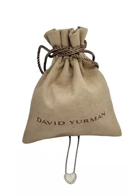 David Yurman 925 Sterling Silver Petite Pave Diamond Heart Pendant Necklace   • $379.99
