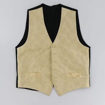 R. Hanauer Debonair Suit Vest Mens Size M / 40R 40 R Medium Champagne Leafs Silk • $27.96