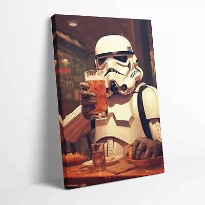 Star Wars Stormtrooper Stretched Canvas Print Wall Art Home Deco More Sizes • £12.99