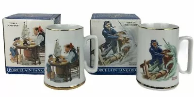 Lot Of 2 Norman Rockwell Week 2/3 Seafarers Collection Porcelain Tankards W/ Box • $22.73